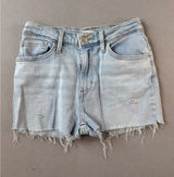 Levis 721 High Rise Light Wash Distressed Raw Hem Denim Shorts Womens 27 Photo 0