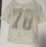 Hollister Off-The-Shoulder Oversized Graphic Tee White Photo 0