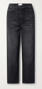SLVRLAKE London Crop High Rise Straight‎ Leg Jeans Faded Black Size 29 USA Photo 0