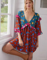 Anthropologie‎ Small NEW Ruffle V Neck Sleep Mini Dress Baydoll Floral Boho Photo 0
