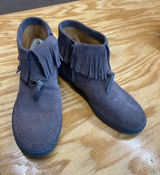 UGG Kennadi Fringe Boots Women's 5.5 Blue Suede Slip On Comfort SN-1123597 S11 Photo 0