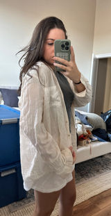 White linen button down Photo 0