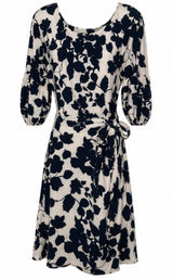 Vertigo Paris Large Black Cream Floral Parisian Chic Tie Waist Romantic Midi Photo 0