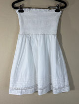 American Eagle White tube top dress sz XS Y2K Preppy Bridal Vacay Photo 0