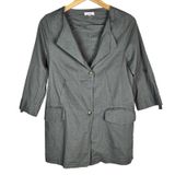 Mittoshop Gray Hemp Cotton Blend Button Up Utility Jacket 12970 Womens Medium Photo 0