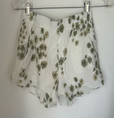 Abercrombie & Fitch Floral Smocked Waist Mini Shorts White Green Size S Photo 0