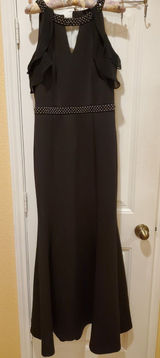 Sexy SLNY Black Mermaid Evening Dresses Cold Shoulder Sz 8 Prom Party Dresses Photo 0