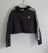 Adidas Originals Trefoil 3 Stripe Cropped Hoodie Black S Photo 0