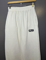 PrettyLittleThing Pants Womens Medium White Fleece Straight Leg Lounge Pockets Photo 0