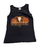 Anvil Country Thunder Music Festival Western Black Bull Skull Graphic Tank Large‎ Photo 0