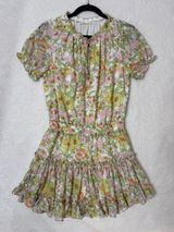 Impeccable Pig Floral Dress Tiered Bottom Keyhole Neckline Womens Size Medium Photo 0