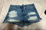 American Eagle Strigid Jean Shorts Ripped Photo 0