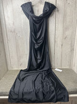 Black Off The Shoulder Ruched Maxi Dress High Slit Formal Gown Small Photo 0