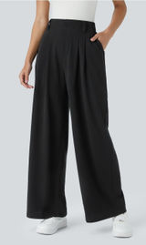 Medium PETITIE Halara Flex™ High Waisted Pocket Wide Leg Waffle Work Pants Photo 0