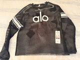NWT Alo Yoga Mesh Long Sleeve Jersey Top Black M Photo 0