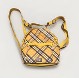 Steve Madden Plaid Yellow Mini Backpack - Women's Fashion Bag Photo 0