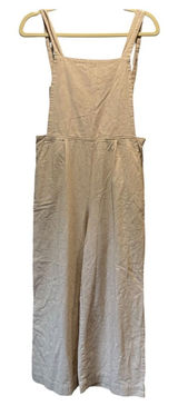 Oak‎ + Fort Lagenlook Neutral Relaxed Fit Wide Leg Striped Jumpsuit Overalls Sm Photo 0