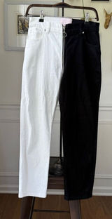 Revice Dream Fit 2 Tone Black White Duo Style Yin Yang Denim Indie Sleaze Jeans Photo 0