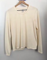 Varley Small Ivory Crew Neck Long Sleeve Tee Boxy Relaxed Outdoor Minimal Photo 0