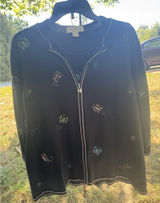 VNTG CJ Banks Women's Embroidered Tank And Cardigans‎ Set. Size 1X In Black Photo 0
