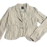 Vintage Women's Diesel‎ Flight Bright Cream Stripe Short Blazer Jacket Sz Small Photo 0