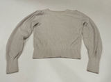 Abercrombie & Fitch Ribbed Puff Sleeve Crop Sweater Size S Neutral Beige Photo 0