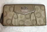 COACH Signature Canvas Zip Around Wallet Photo 0
