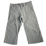 Lucy Capri Pants Athletic‎ Stretch Nylon Gray Women Size XS Cropped Pockets Photo 0
