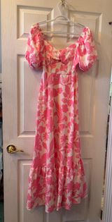 Pink Floral Maxi Dress Size XS Photo 0