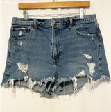 Abercrombie & Fitch The Mom Short High Rise Distressed Medium wash size 12 Photo 0