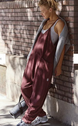 Free People Hot Shot Onesie Jumpsuit in Mahogany Photo 0