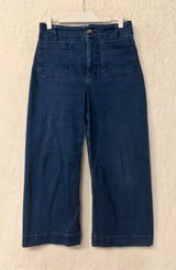 Maeve Anthropologie Colette Wide Leg Crop Jeans 31 Dark Wash High Rise Denim Photo 0