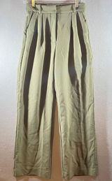 745 | Abercrombie & Fitch Sloane Pleated Wide Leg Trousers Olive Green Womens 4R Photo 0