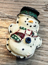 Vintage‎ Snowman Pin Brooch Holiday Christmas Winter Accessory Cute Fun Photo 0