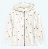 Summersalt The Softest French Terry Puff-Sleeve Hoodie Floral Zip Up Women Large Photo 0