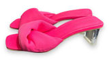 Open Edit Cleo Sandal Size 5 Neon Pink Barbie Kitten Block Heel 80s Slip On Photo 0