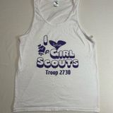Girl Scouts Troop‎ Tank Top White With Purple Writing Size Medium Photo 0