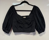 Black‎ puff sleeve Abercrombie and Fitch crop top Photo 0