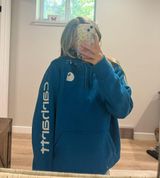 Blue Carhartt Hoodie Women’s Relaxed Fit Full-Zip Workwear Logo M Photo 0