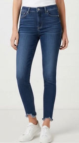 7 For All Mankind The Ankle Skinny Jeans Size 28 Blue Raw Hem Casual Edgy Staple Photo 0