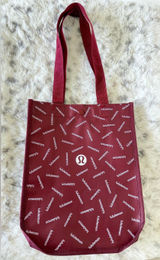 Lululemon Burgundy Reusable Shopper Tote Bag Holiday Limited Edition Small Logo Photo 0