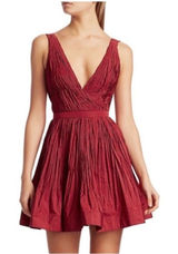 Alexis Size Large Marilou Crinkle Burgundy Red Mini Dress‎ NWT (Broken Zipper) Photo 0
