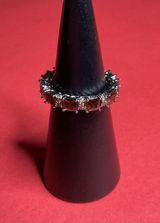 Bomb Party RBP8242 “Luck Be A Lady” Cubic Zirconia on Hematite Size 8 Ring NWT Photo 0