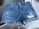 Levi’s Shorts Denim High-Rise Distressed Photo 0