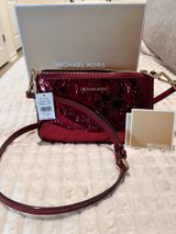 Michael Kors Mettalic red MK crossbody/handbag purse Photo 0