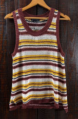 Sanctuary striped crochet knit sweater vest NWT Large Photo 0