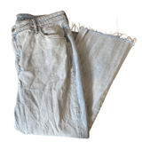 Old Navy Higher High-Rise Flare Jeans Light‎ Wash Raw Hem Cotton Stretch 18 Y2K Photo 0