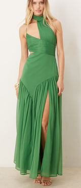 ASOS design halter neck green maxi dress Photo 0