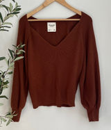 Abercrombie & Fitch Brown V-Neck Sweater Sz M bin 6 Photo 0