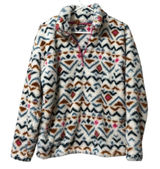 Eddie Bauer‎ 1/4 Zip Fleece Jacket Women Size Medium Aztec Country Preppy Fluffy Photo 0